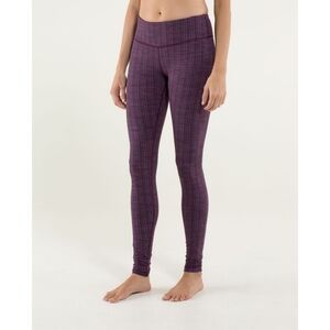 Lululemon Wunder Under Pant Textured Ziggy Wee Plum